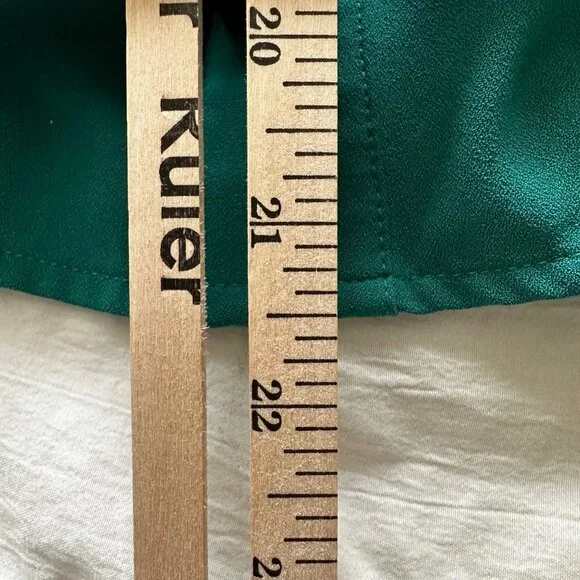 Susan Graver Stretch Woven Button Front Long Sleeve Teal Shirt Size 20 - Picture 9 of 11